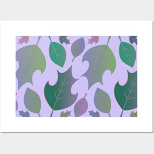 Falling Leaves Pattern - Pastel Shimmer Posters and Art